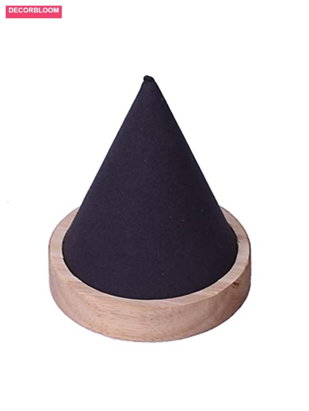 Solid Wood Velvet Cone Bracelet Display Holder For Retail Exhibition